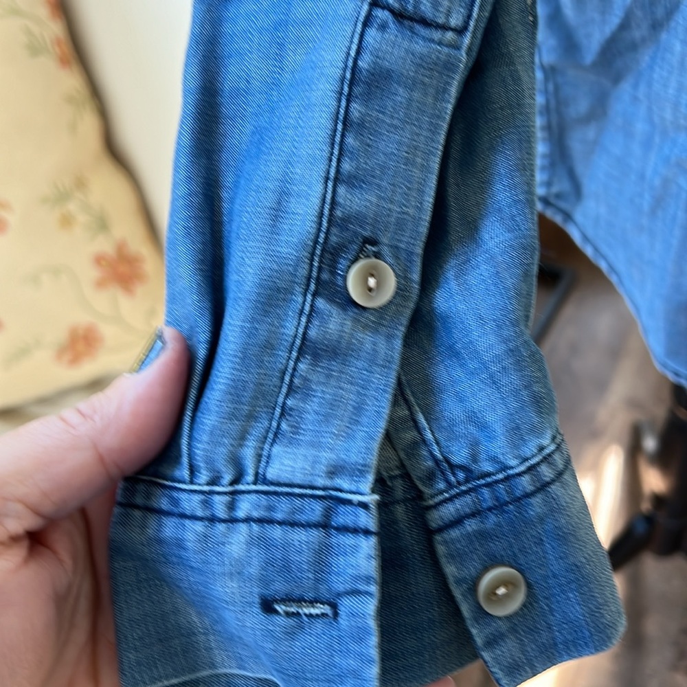 Cold, Shoulder, Button-Down Denim M - image 5